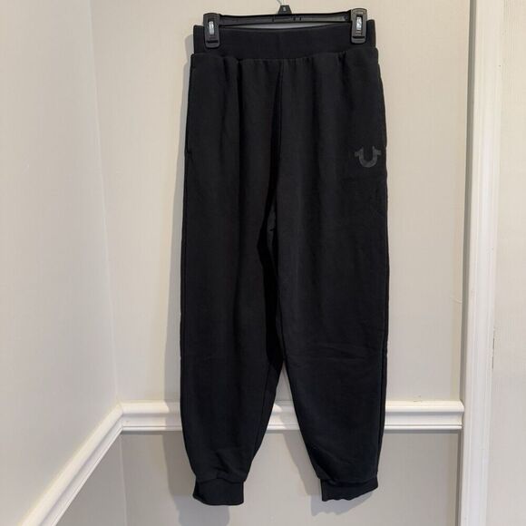 True Religion Pants Mens Size Medium Black Running‎ Track Joggers Sweatpants - Picture 1 of 9